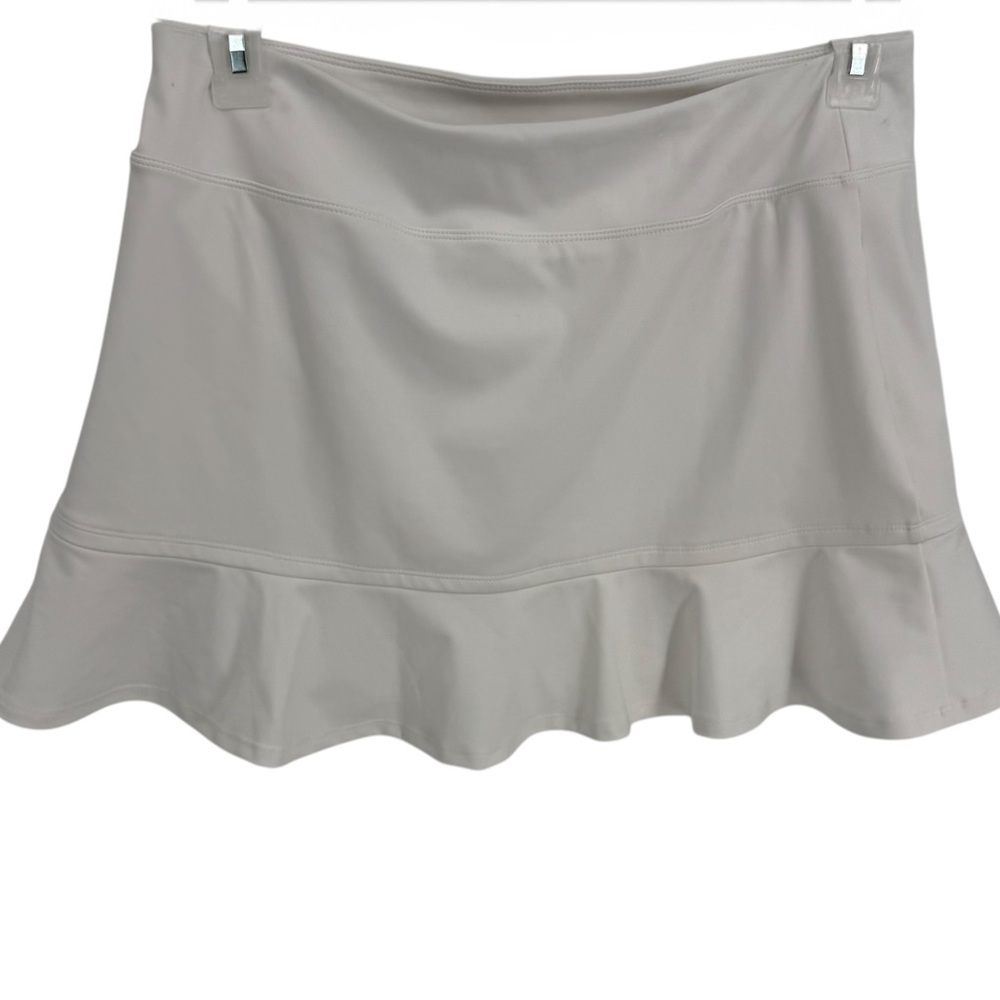 TOMMY BAHAMA Women's Golf Pleated Skort Size Large Pull On Skirt Stretch White